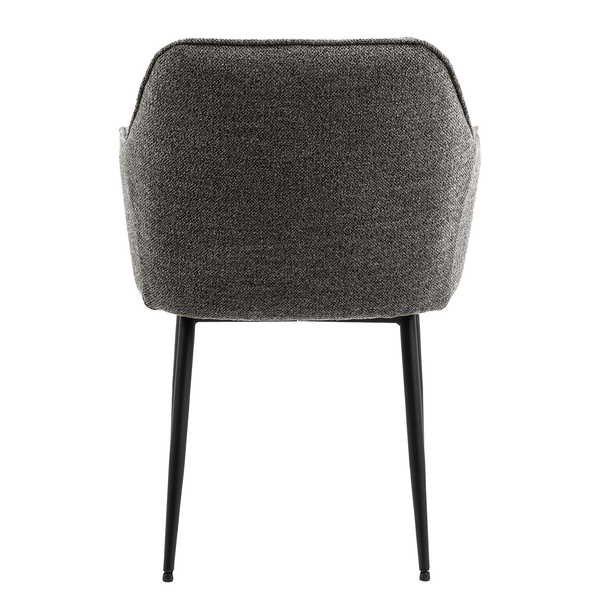 Armlehnenstuhl Magrin 2er-Set - Bouclé Stoff Moena: Anthrazit