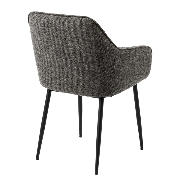 Armlehnenstuhl Magrin 2er-Set - Bouclé Stoff Moena: Anthrazit