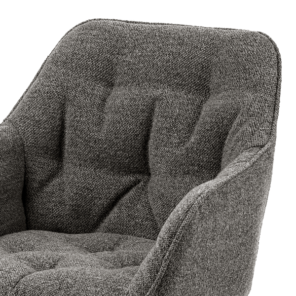 Armlehnenstuhl Magrin 2er-Set - Bouclé Stoff Moena: Anthrazit