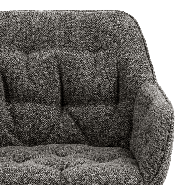 Armlehnenstuhl Magrin 2er-Set - Bouclé Stoff Moena: Anthrazit