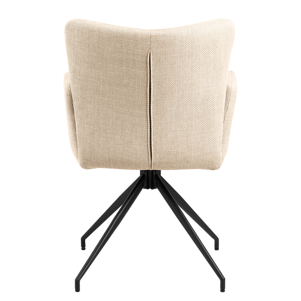 Drehbarer Armlehnenstuhl Doulba 2er-Set - Strukturstoff Badia: Beige