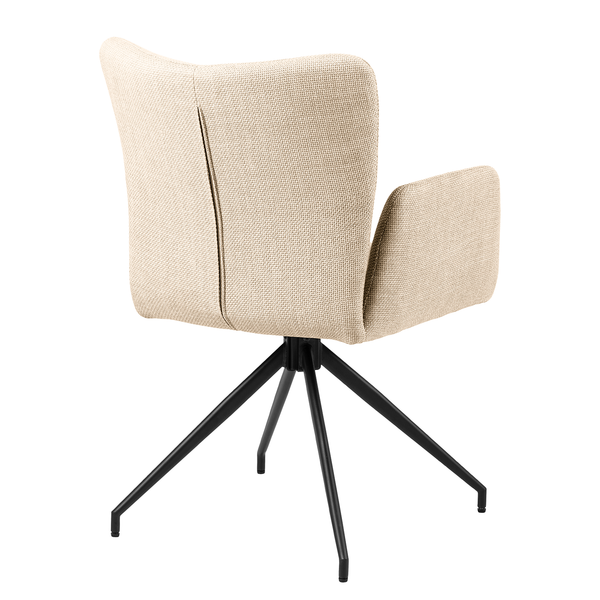 Drehbarer Armlehnenstuhl Doulba 2er-Set - Strukturstoff Badia: Beige