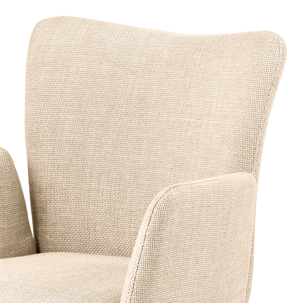 Drehbarer Armlehnenstuhl Doulba 2er-Set - Strukturstoff Badia: Beige