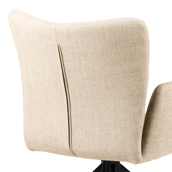 Drehbarer Armlehnenstuhl Doulba 2er-Set - Strukturstoff Badia: Beige