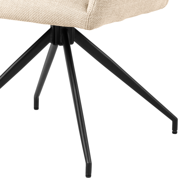 Drehbarer Armlehnenstuhl Doulba 2er-Set - Strukturstoff Badia: Beige