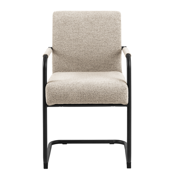 Freischwinger Marenla 2er-Set - Beige - Bouclé - Eisen - 51 x 85 x 65 cm
