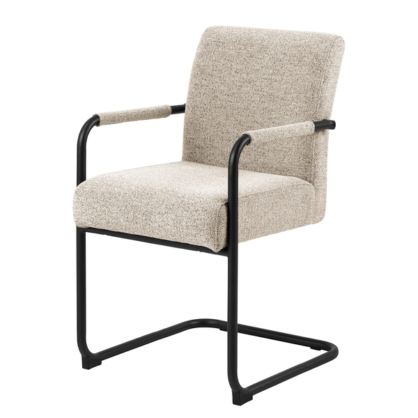 Freischwinger Marenla 2er-Set - Beige - Bouclé - Eisen - 51 x 85 x 65 cm