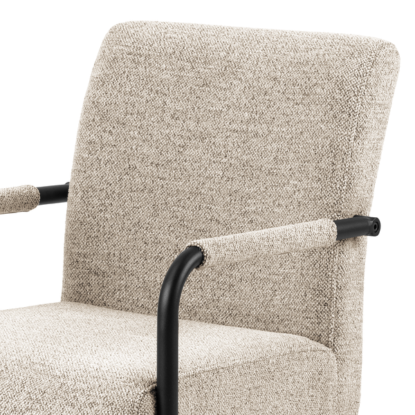 Freischwinger Marenla 2er-Set - Beige - Bouclé - Eisen - 51 x 85 x 65 cm