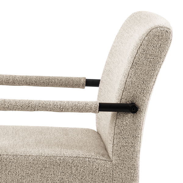 Freischwinger Marenla 2er-Set - Beige - Bouclé - Eisen - 51 x 85 x 65 cm