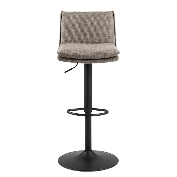 Barstuhl Tecaya 2er-Set - Webstoff / Eisen -  Graubraun / Schwarz - Graubraun