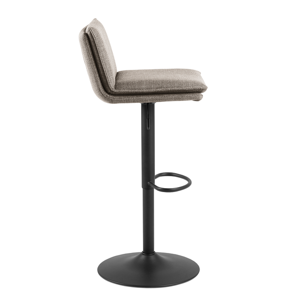 Barstuhl Tecaya 2er-Set - Webstoff / Eisen -  Graubraun / Schwarz - Graubraun