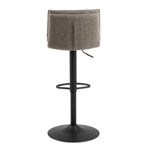 Barstuhl Tecaya 2er-Set - Webstoff / Eisen -  Graubraun / Schwarz - Graubraun