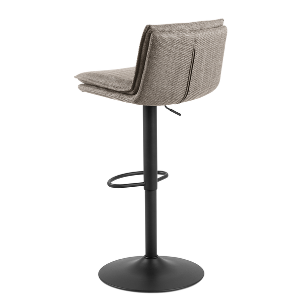 Barstuhl Tecaya 2er-Set - Webstoff / Eisen -  Graubraun / Schwarz - Graubraun