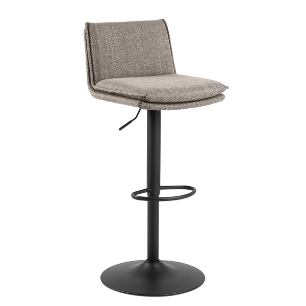 Barstuhl Tecaya 2er-Set - Webstoff / Eisen -  Graubraun / Schwarz - Graubraun