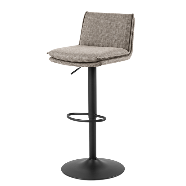 Barstuhl Tecaya 2er-Set - Webstoff / Eisen -  Graubraun / Schwarz - Graubraun