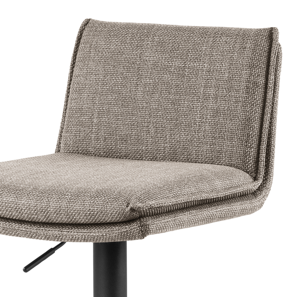 Barstuhl Tecaya 2er-Set - Webstoff / Eisen -  Graubraun / Schwarz - Graubraun