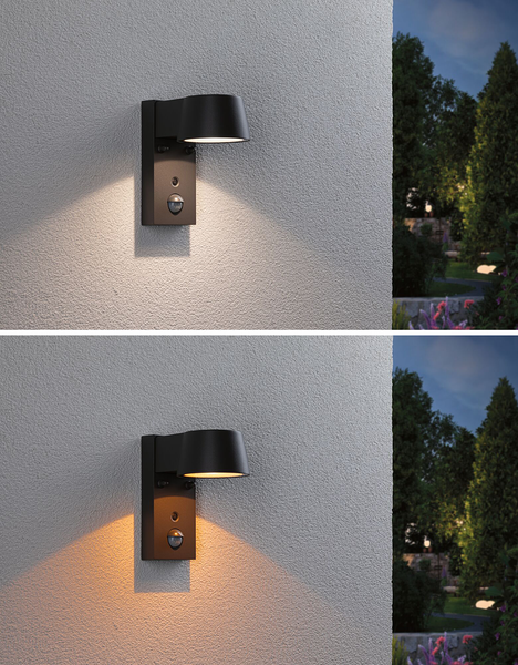 Wandleuchte Capea mit Sensor - Aluminium - Grau - 1-flammig