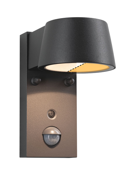 Wandleuchte Capea mit Sensor - Aluminium - Grau - 1-flammig