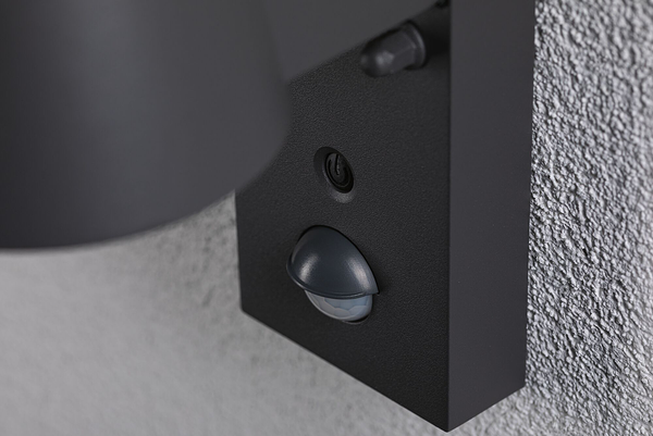 Wandleuchte Capea mit Sensor - Aluminium - Grau - 1-flammig