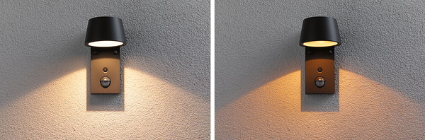 Wandleuchte Capea mit Sensor - Aluminium - Grau - 1-flammig