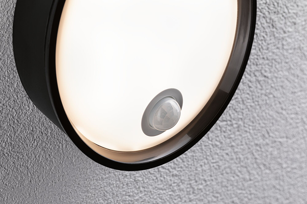 Wandleuchte Platomo mit Sensor - Polycarbonat - Schwarz - 1-flammig