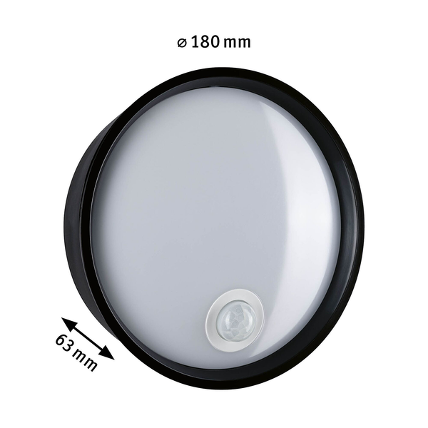 Wandleuchte Platomo mit Sensor - Polycarbonat - Schwarz - 1-flammig