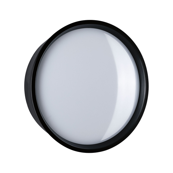 Wandleuchte Platomo - Polycarbonat - Schwarz - 1-flammig - Schwarz