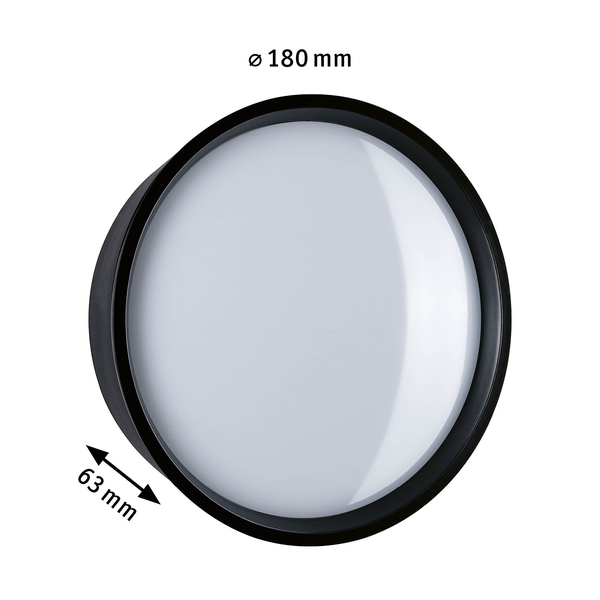 Wandleuchte Platomo - Polycarbonat - Schwarz - 1-flammig - Schwarz