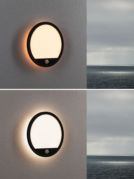 Deckenleuchte Lamina Rund - Polycarbonat - Schwarz - 1-flammig - Schwarz