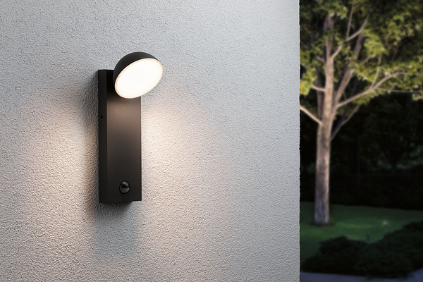 Wandleuchte Puka mit Sensor - Aluminium - Grau - 1-flammig