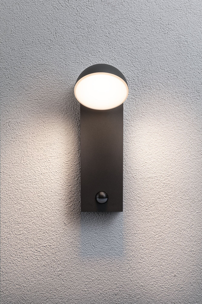 Wandleuchte Puka mit Sensor - Aluminium - Grau - 1-flammig