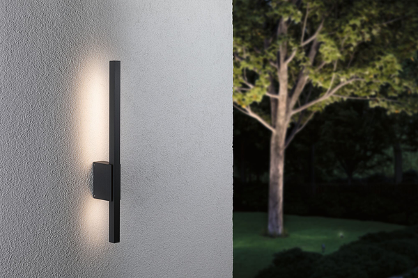 Wandleuchte Stan - Aluminium - Grau - 1-flammig - Höhe: 60 cm