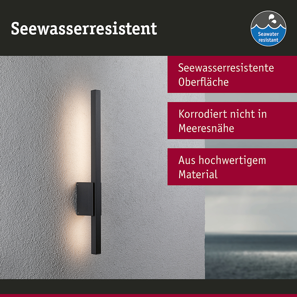 Wandleuchte Stan - Aluminium - Grau - 1-flammig - Höhe: 60 cm