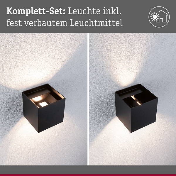 Wandleuchte Cybo - Aluminium - Grau - 1-flammig