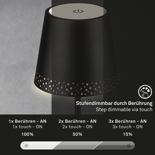 Tischleuchte Apelholmen - Aluminium - Schwarz - Schwarz