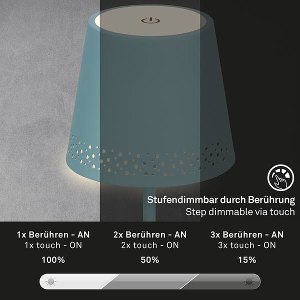 Tischleuchte Knivsten - Aluminium - Blau - Blau