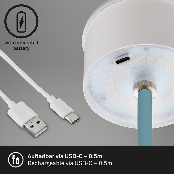 Tischleuchte Knivsten - Aluminium - Blau - Blau
