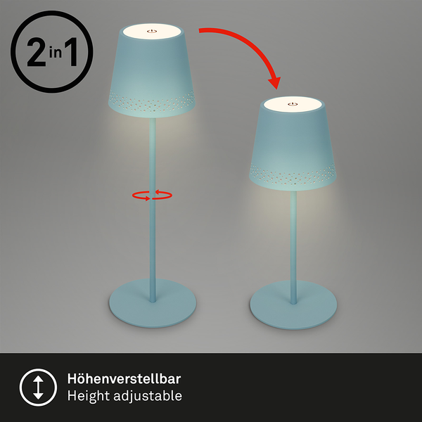 Tischleuchte Knivsten - Aluminium - Blau - Blau