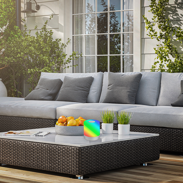 Tischleuchte Hannos RGB - Polyethylen - Silber - Silber