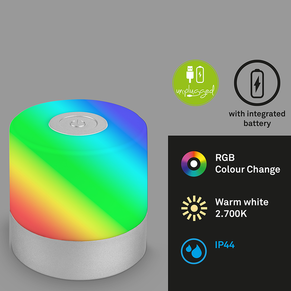 Tischleuchte Hannos RGB - Polyethylen - Silber - Silber