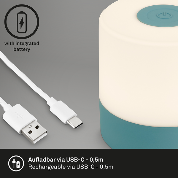 Tischleuchte Hannos - Polyethylen - Blau - Blau