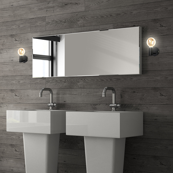 Badleuchte Tillola Wand - Aluminium - Schwarz - Schwarz