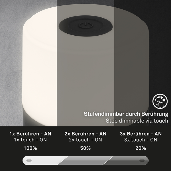 Tischleuchte Hannos - Polyethylen - Schwarz - Schwarz