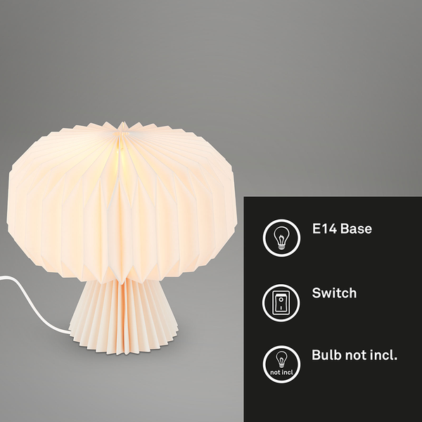 Tischleuchte Kingo - Papier - Weiß