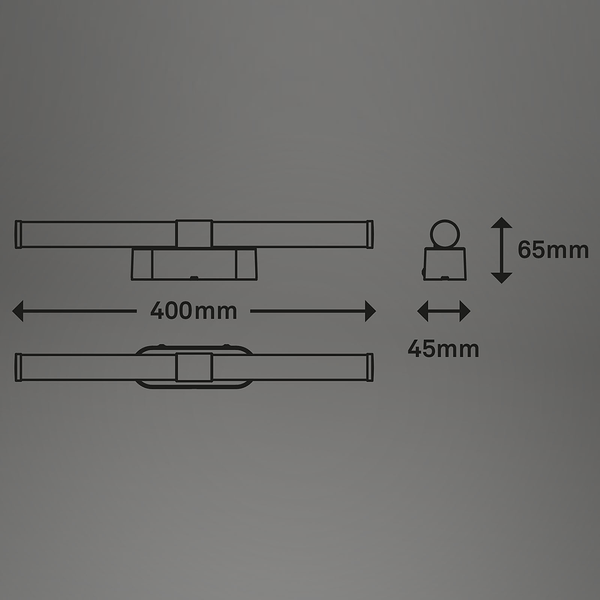 Badleuchte Torhola - Polyethylen - Silber - Silber - Breite: 40 cm