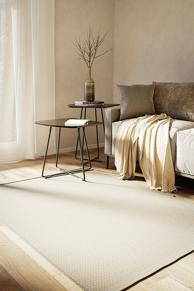 Wollteppich Wooly Idea - Wolle / Baumwolle - Naturweiß - 120 x 170 cm - 120 x 170 cm