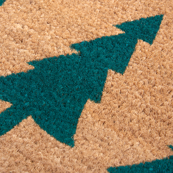 Fußmatte Kokos Green Pine Trees - Kokos - Beige / Grün