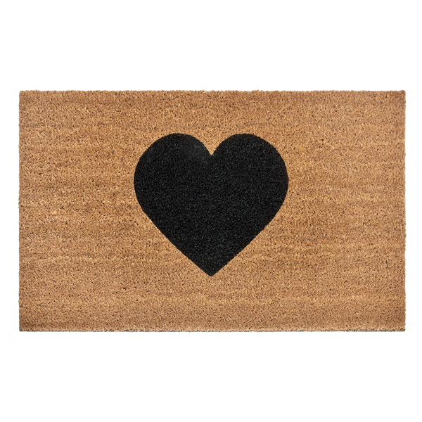 Fußmatte Kokos Black Heart - Kokos - Beige / Schwarz