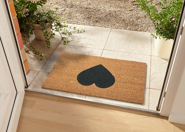 Fußmatte Kokos Black Heart - Kokos - Beige / Schwarz