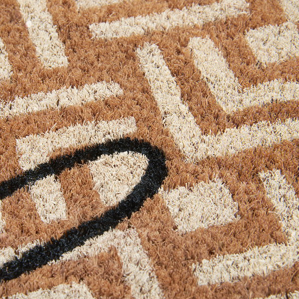 Fußmatte Kokos Geometric Hello - Kokos - Beige / Weiß